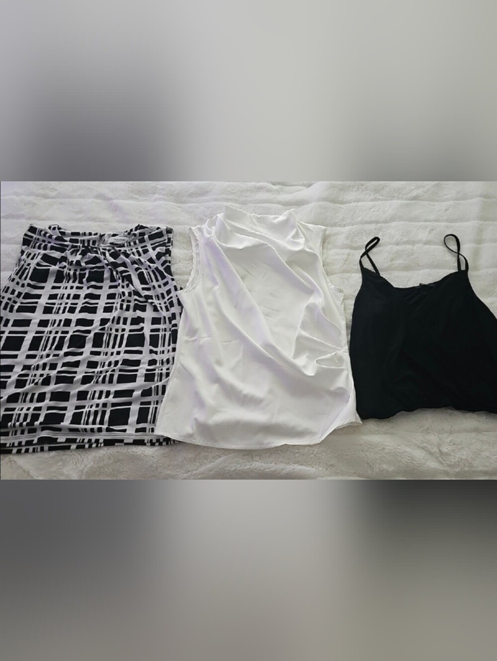 Bundle of 3 Women’s Tops – Size S (Calvin Klein, Satin White Shirt & Forever 21